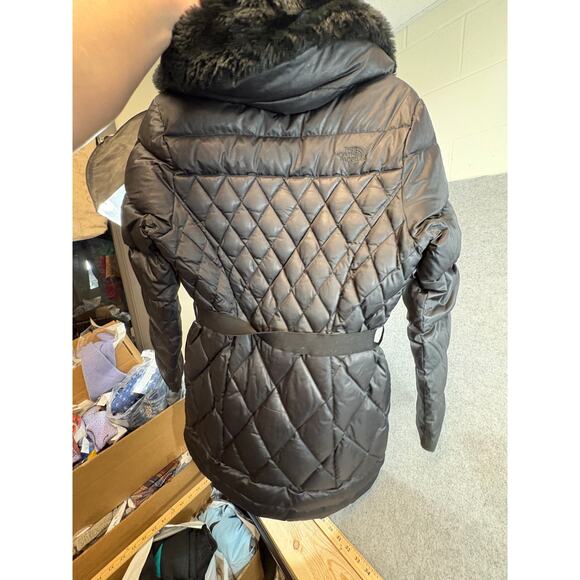 The North Face Apres Parkina Puffer Jacket Womens Black Quilted Down Coat Medium - Picture 6 of 10